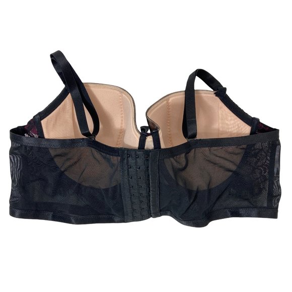 TORRID Lace & Mesh Black Red Underwire Bralettee Plus Size 3 3X 22 24 - Picture 8 of 10
